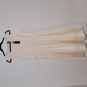 NWT Vfshow Cream A-line/Midi dress with front and back zipper Size L